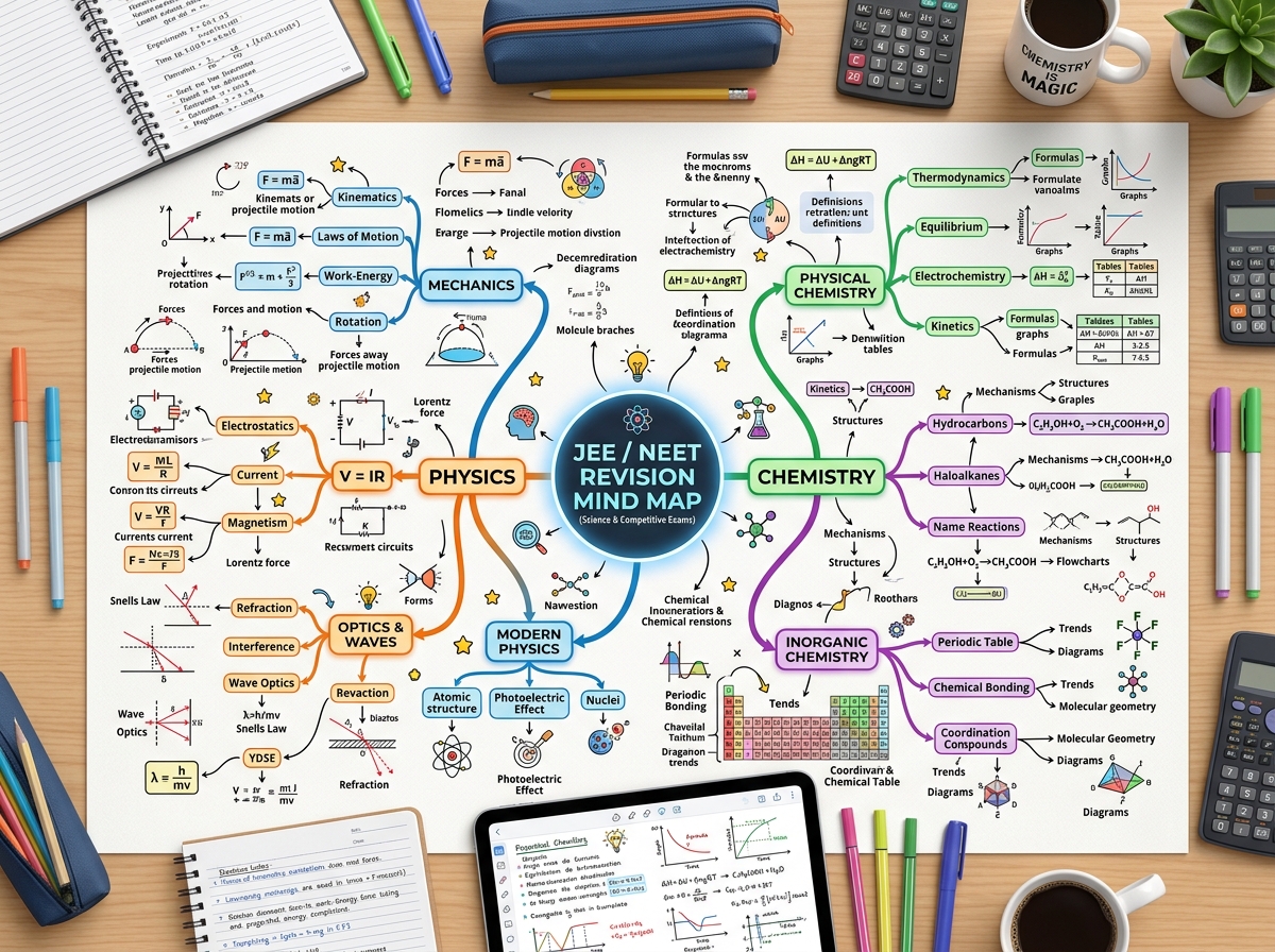 Chapter-wise revision mind map graphic